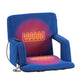 Blue |#| Foldable Reclining Stadium Chair with Backpack Straps-Heated Back and Seat-Blue