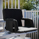 Black |#| Foldable Reclining Stadium Chair with Backpack Straps-Heated Back and Seat-Black