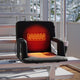 Black |#| Foldable Reclining Stadium Chair with Backpack Straps-Heated Back and Seat-Black