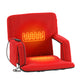 Red |#| Foldable Reclining Stadium Chair with Backpack Straps-Heated Back and Seat-Red