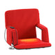 Red |#| Foldable Reclining Stadium Chair with Backpack Straps and Heated Seat - Red