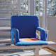 Blue |#| Foldable Reclining Stadium Chair with Backpack Straps and Heated Seat - Blue