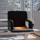 Black |#| Foldable Reclining Stadium Chair with Backpack Straps and Heated Seat - Black