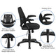 Black Mesh |#| Mid-Back Designer Black Mesh Swivel Task Office Chair with Open Arms