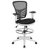 Mid-Back Mesh Ergonomic Drafting Chair with Adjustable Chrome Foot Ring, Adjustable Arms
