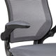 Dark Gray |#| Mid-Back Dark Gray Mesh Ergonomic Drafting Chair with Foot Ring and Flip-Up Arms