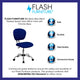 Blue |#| Mid-Back Blue Mesh Padded Swivel Task Office Chair with Chrome Base