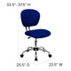 Blue |#| Mid-Back Blue Mesh Padded Swivel Task Office Chair with Chrome Base