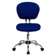 Blue |#| Mid-Back Blue Mesh Padded Swivel Task Office Chair with Chrome Base