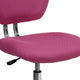 Pink |#| Mid-Back Pink Mesh Padded Swivel Task Office Chair with Chrome Base