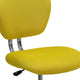 Yellow |#| Mid-Back Yellow Mesh Padded Swivel Task Office Chair with Chrome Base