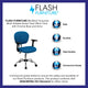 Turquoise |#| Mid-Back Turquoise Mesh Padded Swivel Task Office Chair with Chrome Base & Arms