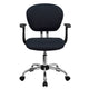 Gray |#| Mid-Back Gray Mesh Padded Swivel Task Office Chair with Chrome Base and Arms