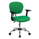 Bright Green |#| Mid-Back Bright Green Mesh Padded Swivel Task Office Chair with Chrome Base