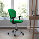 Bright Green |#| Mid-Back Bright Green Mesh Padded Swivel Task Office Chair with Chrome Base