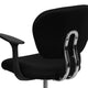 Black |#| Mid-Back Black Mesh Padded Swivel Task Office Chair with Chrome Base and Arms