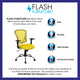 Yellow |#| Mid-Back Yellow Mesh Swivel Task Office Chair with Chrome Base and Arms