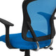 Blue |#| Mid-Back Blue Mesh Swivel Task Office Chair with Chrome Base and Arms