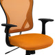 Orange |#| Mid-Back Orange Mesh Swivel Task Office Chair with Chrome Base and Arms