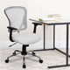 White |#| Mid-Back White Mesh Swivel Task Office Chair with Chrome Base and Arms