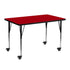 Mobile 24''W x 48''L Rectangular Thermal Laminate Activity Table - Standard Height Adjustable Legs