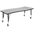 Mobile 26"W x 60"L Rectangle Wave Flexible Collaborative Thermal Laminate Activity Table - Height Adjustable Short Legs