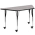 Mobile 29''W x 57''L Trapezoid HP Laminate Activity Table - Standard Height Adjustable Legs