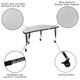 Grey |#| Mobile 47.5inch Circle Wave Activity Table Set-12inch Student Stack Chairs, Grey/Black