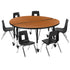 Mobile 47.5" Circle Wave Flexible Laminate Activity Table Set with 12" Student Stack Chairs