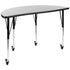 Mobile 47.5" Half Circle Wave Flexible Collaborative Thermal Laminate Activity Table - Standard Height Adjustable Legs