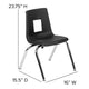 Grey |#| Mobile 60inch Circle Wave Activity Table Set-14inch Student Stack Chairs, Grey/Black