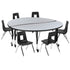 Mobile 60" Circle Wave Flexible Laminate Activity Table Set with 14" Student Stack Chairs