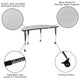 Grey |#| Mobile 60inch Circle Wave Activity Table Set-16inch Student Stack Chairs, Grey/Black