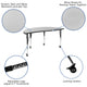 Grey |#| Mobile 60inch Circle Wave Activity Table Set-18inch Student Stack Chairs, Grey/Black