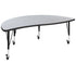 Mobile 60" Half Circle Wave Flexible Collaborative Thermal Laminate Activity Table - Height Adjustable Short Legs