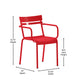 Red |#| Modern Commercial Grade 2 Slat Indoor/Outdoor Steel Chair in Red