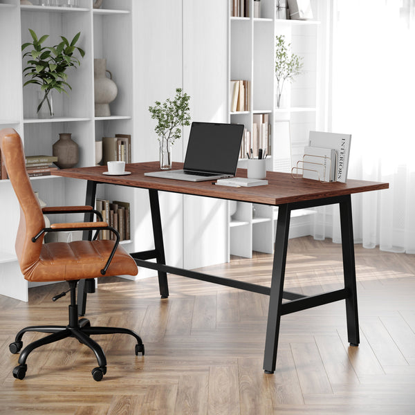 Walnut |#| Commercial 60x30 Conference Table with Laminate Top and A-Frame Base - Walnut