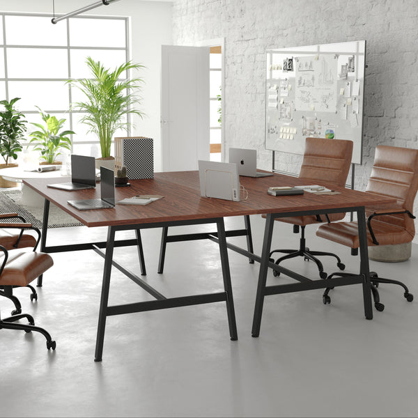 Walnut |#| Commercial 72x36 Conference Table with Laminate Top and A-Frame Base - Walnut