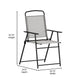 Gray |#| Set of 2 All-Weather Textilene Patio Sling Chairs with Armrests - Gray