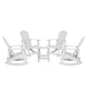 White |#| Set of 4 Poly Resin Adirondack Rocking Chairs with 1 Side Table in White