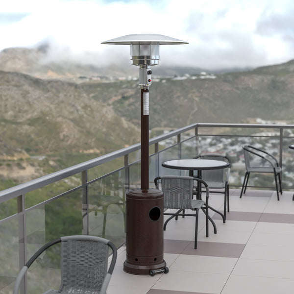 Bronze |#| Outdoor Patio Heater - Bronze - 7.5 Feet Round Steel Patio Heater - 40,000 BTU's