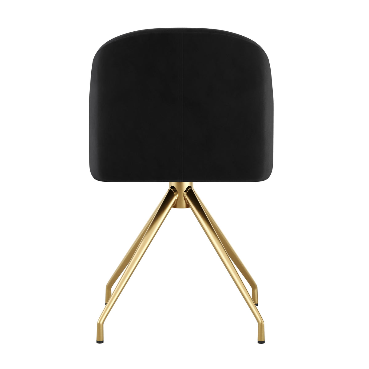 Black Velvet/Polished Nickel |#| Velvet Upholstered Stationary Swivel Home Office Chair -Black/Oil Bronze