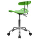Apple Green |#| Vibrant Apple Green and Chrome Swivel Task Office Chair with Tractor Seat
