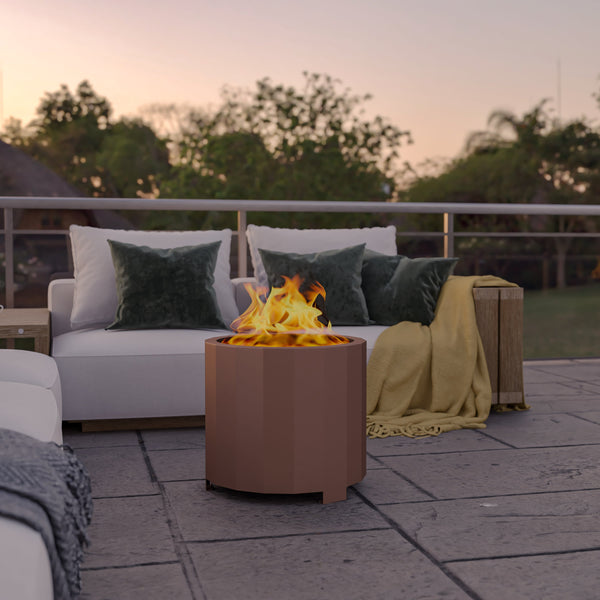 Bronze |#| Commercial Grade 19.5inch Outdoor Smokeless Wood Burning Fire Pit - Bronze