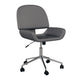 Gray Faux Leather/Polished Nickel |#| Faux Leather Armless Swivel Home Office Chair - Gray/Polished Nickel