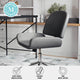 Gray Faux Leather/Polished Nickel |#| Faux Leather Armless Swivel Home Office Chair - Gray/Polished Nickel
