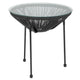 Black |#| Black Rattan Bungee Table with Glass Top - Living Room Furniture