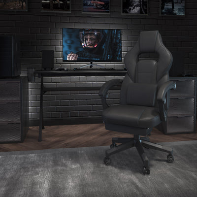 X40 Gaming Chair Racing Ergonomic Computer Chair with Fully Reclining Back/Arms, Slide-Out Footrest, Massaging Lumbar