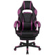 Black with Purple Trim |#| Black/Purple Ergonomic Gaming Chair-Recline Back/Arms-Footrest-Massaging Lumbar