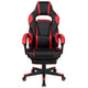 Black with Red Trim |#| Red Ergonomic Gaming Chair - Reclining Back/Arms, Footrest, Massaging Lumbar